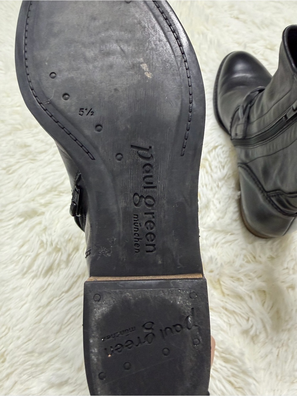 Paul Green Black Leather Ankle Boots with Braided Strap Buckle Detail UK SZ 5.5 - Picture 8 of 10
